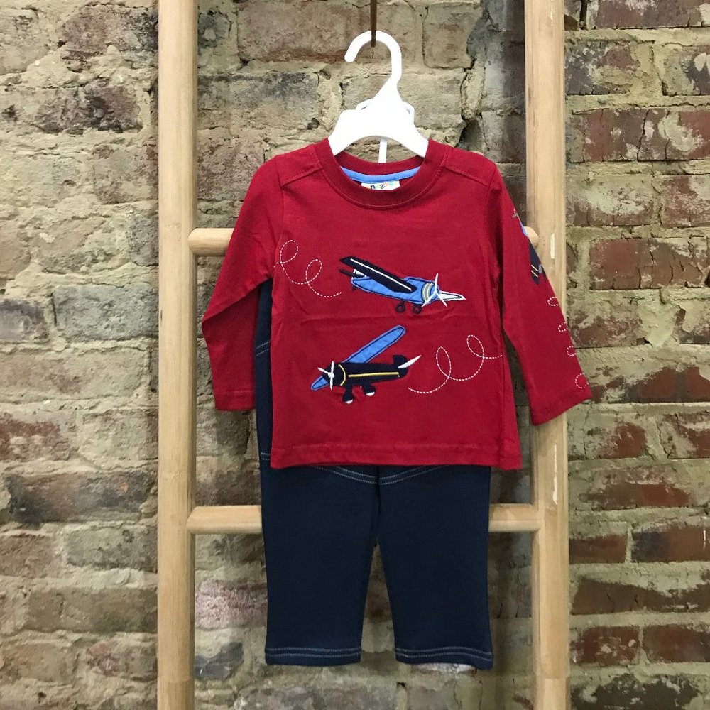 Soft Causal  airplane shirt with pants